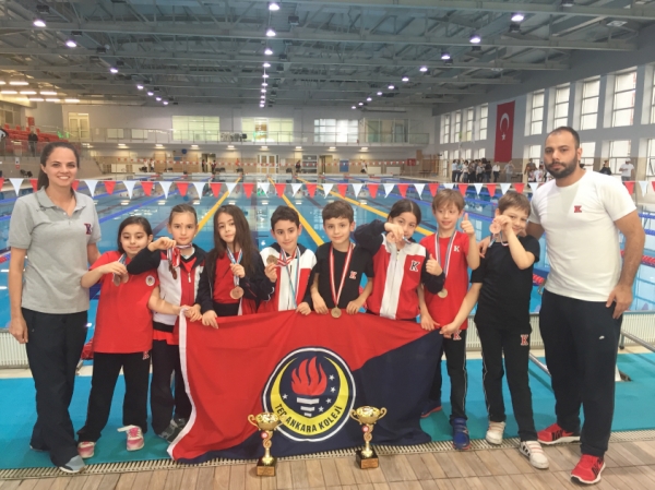 Okullar Arası Minikler B Yüzme Yarışlarında Kızlarda ve Erkeklerde Ankara 2.si Olduk