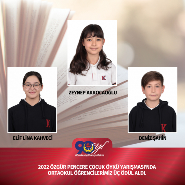 2022 Özgür Pencere Çocuk Öykü Yarışması'nda Ortaokul Öğrencilerimiz Üç Ödül Aldı