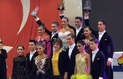 Öğrencilerimiz Ada USLUEL ve Batu SANDIRAZ&#039;dan Dans Sporunda Türkiye Derecesi