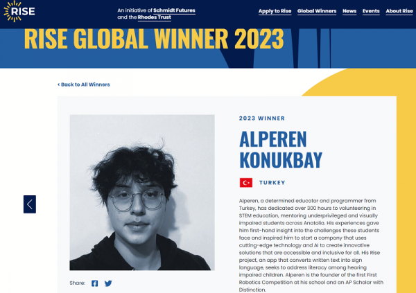 TED Ankara Koleji Öğrencisi ‘Dünyanın En Etkili 100 Genci’ Listesinde