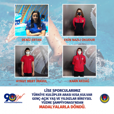 Lise Sporcularımız Gaziantep&#039;teki Yüzme Yarışmalarından Madalyalarla Döndü